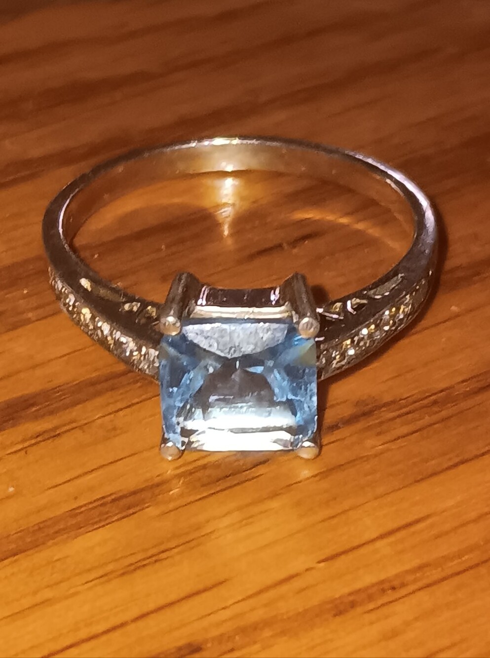 Vintage 925 & 4.2ct. Real Aquamarine Ring - Picture 6 of 16